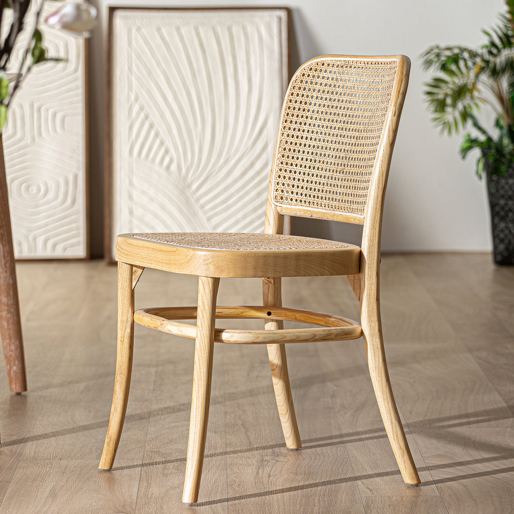 Silla Kleive Natural Madera de Olmo Ratan