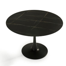 Cargar imagen en el visor de la galería, Mesa de Comedor Negro Cerámica Metal 110 x 110 x 75
