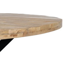 Cargar imagen en el visor de la galería, Mesa Comedor Madera de Mango Natural y Negro 150 x 150 x 77
