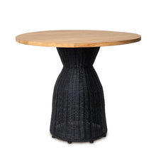 Cargar imagen en el visor de la galería, Mesa Comedor Chiara Ratan Natural Negro 90 x 90 x 75
