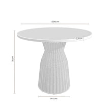 Cargar imagen en el visor de la galería, Mesa Comedor Chiara Ratan Natural Negro 90 x 90 x 75
