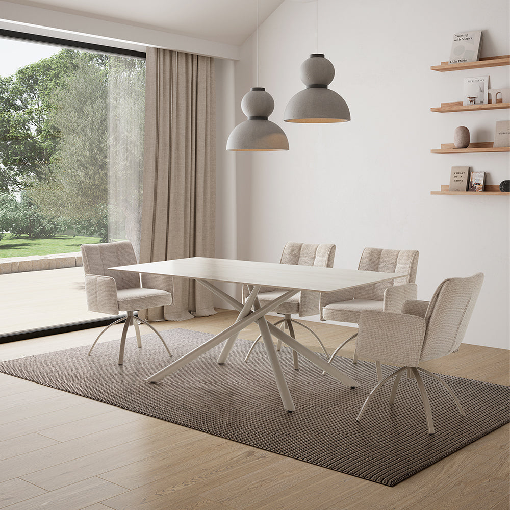 Mesa Comedor Tori Beige 180 x 90 x 76