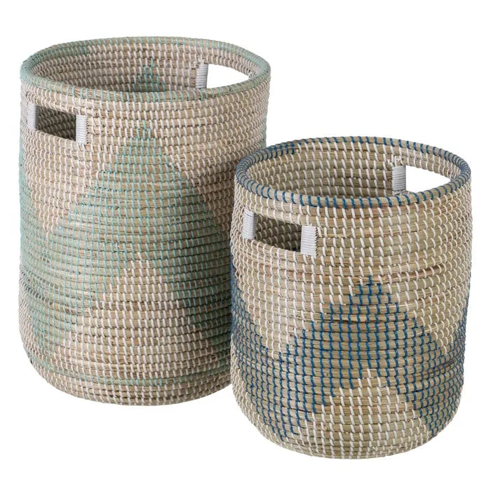 Cestos Fibra Natural Geometric Set de 2