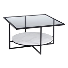 Cargar imagen en el visor de la galería, Mesa de Centro Blanco Metal Mármol 80 x 80 x 46
