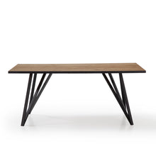 Cargar imagen en el visor de la galería, Mesa de Comedor Idara Natural Negro Metal 180 x 90 x 76
