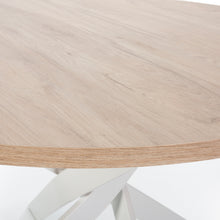 Cargar imagen en el visor de la galería, Mesa de Comedor Elvira Natural Blanco Metal 120 x 120 x 77
