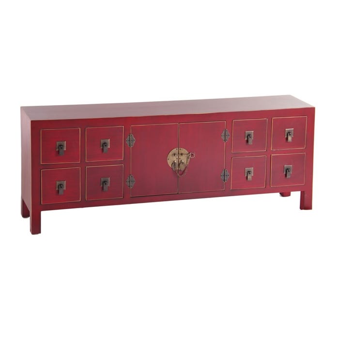 Mueble Auxiliar Oriente 8 cajones Rojo