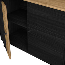 Cargar imagen en el visor de la galería, Mueble Auxiliar Denia Natural Negro 2 Puertas 92 x 40 x 81
