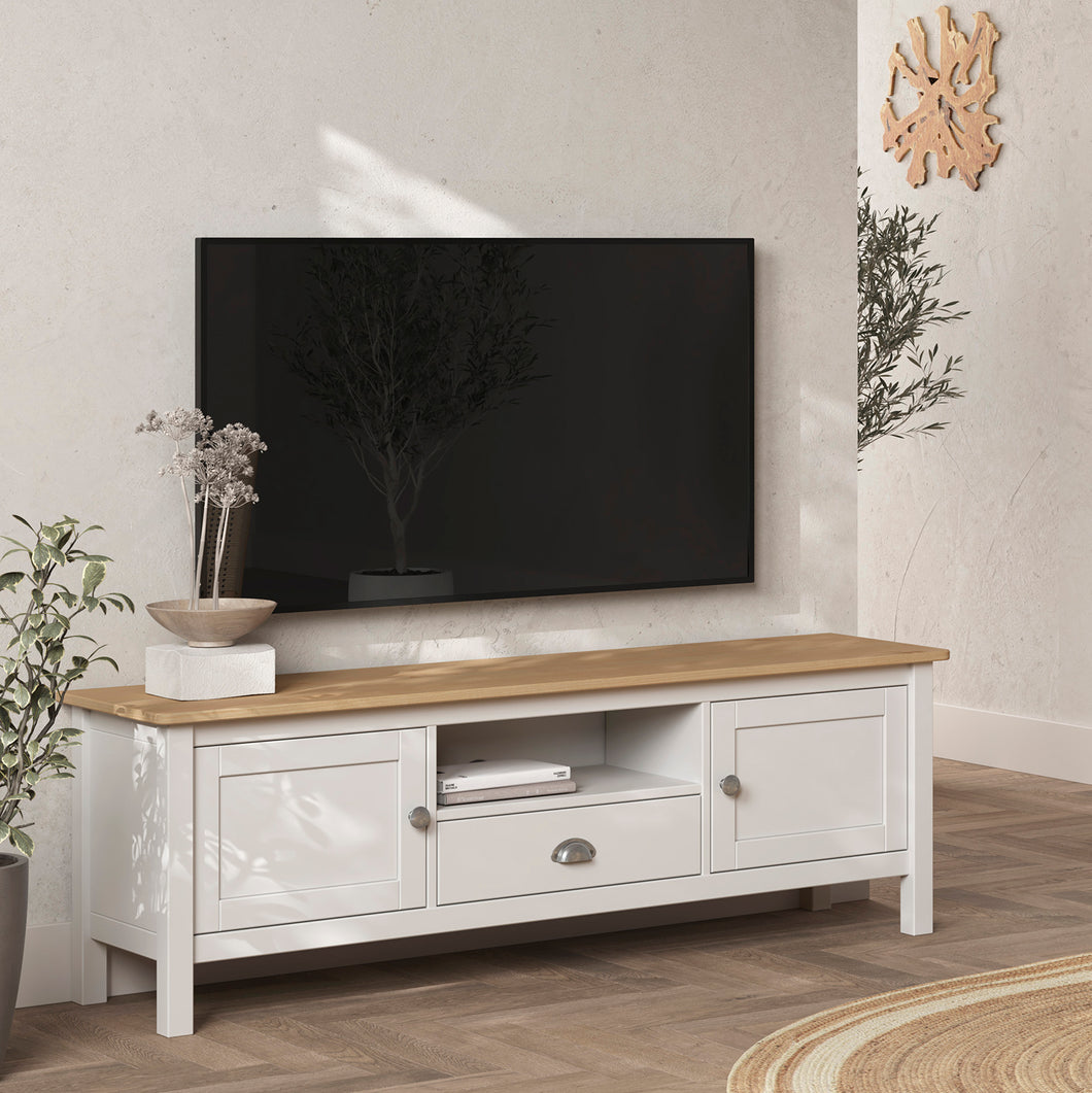 Mueble de TV Lorenzo Blanco Natural 158 x 40 x 53