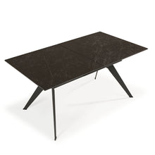 Cargar imagen en el visor de la galería, Mesa de Comedor Fleur Porcelánico Extensible Negro 160 x 90 x 76
