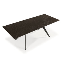 Cargar imagen en el visor de la galería, Mesa de Comedor Fleur Porcelánico Extensible Negro 160 x 90 x 76
